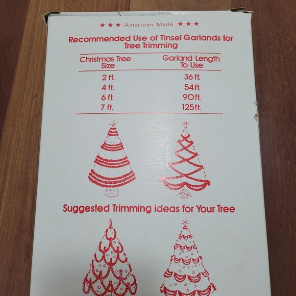 Golden Sleigh Silver Tinsel Garland Vintage Christmas Tree Mantle 15 Ft USA - Picture 8 of 15